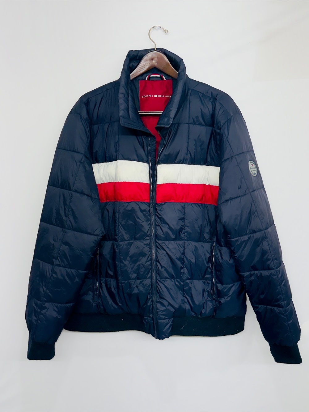 Vintage 90’s Tommy Hilfiger Puffer Jacket Men XL Cotton Down Winter Insulated